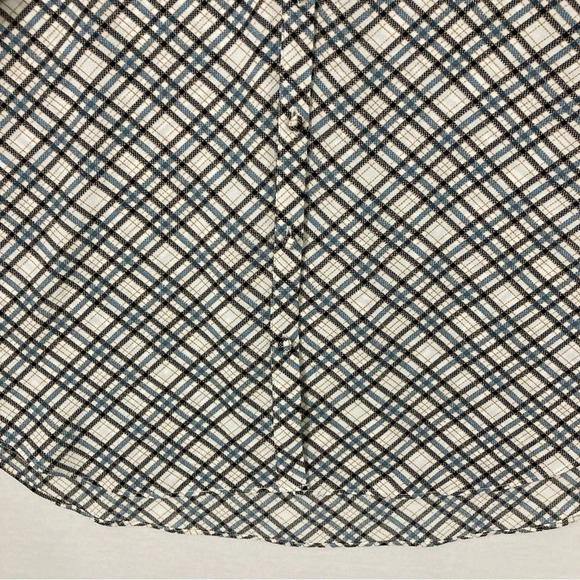 1. State Plaid V Neck Soft Lightweight Short Sleeve Button Down Large - Picture 8 of 10